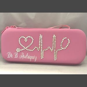 Rhinestone Heart Rhythm Pearl Pink Stethoscope Case Exclusive Medical Bling